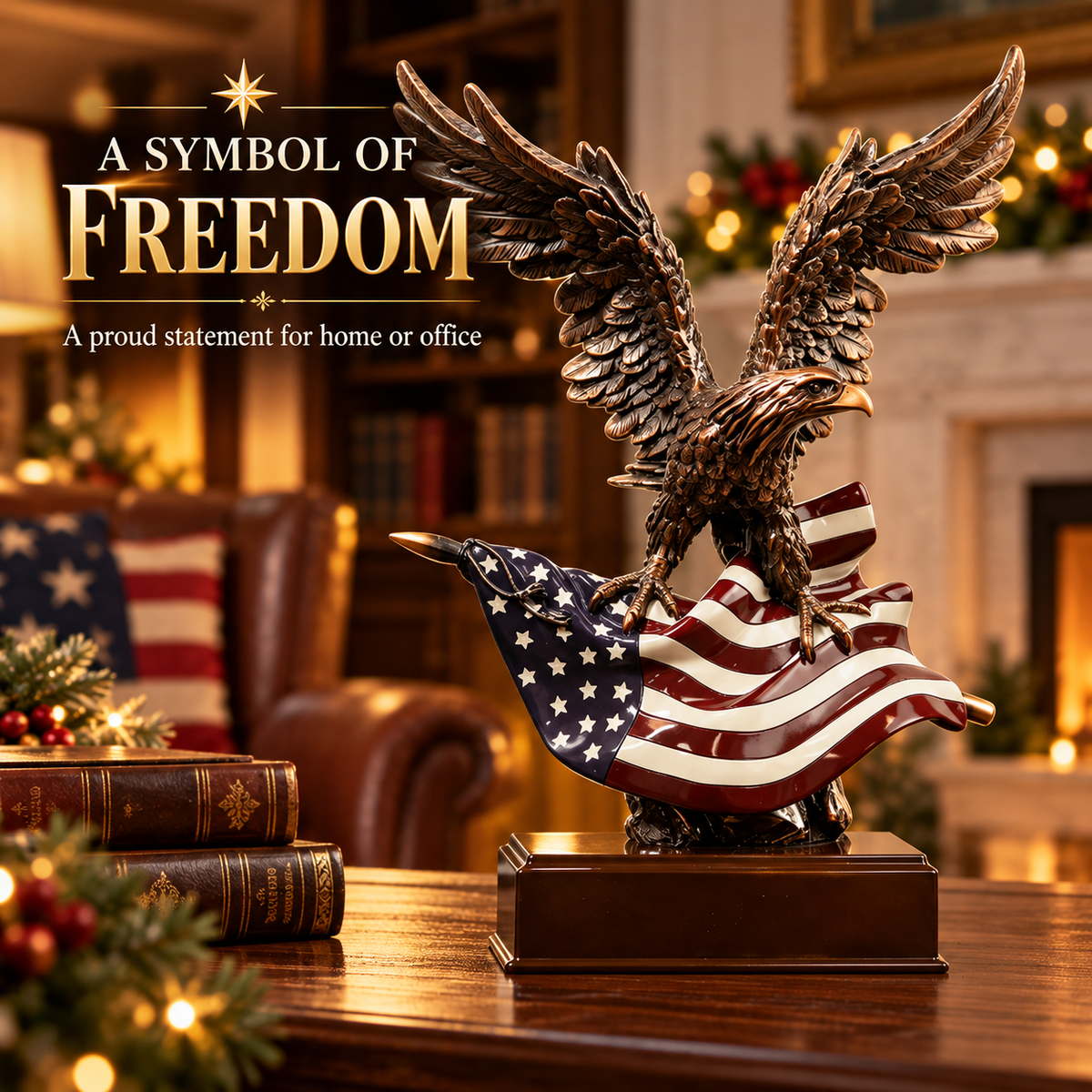 Wings of Liberty™ – American Eagle & Flag Sculpture 🦅🇺🇸