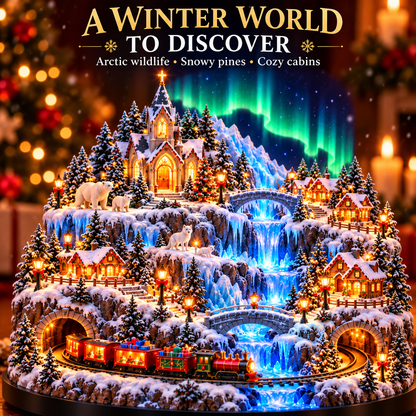 Aurora Christmas Village™ – Lighted Winter Village with Train & Waterfall