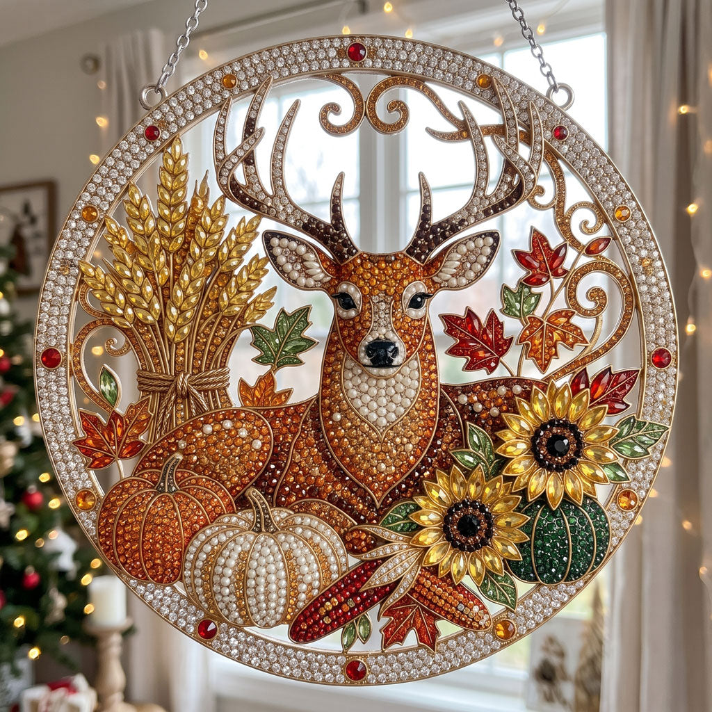 Autumn Harvest Deer Diamond Art Hanging Ornament Kit