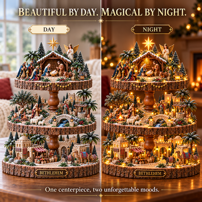 ✨ Bethlehem’s Holy Night – Lighted Nativity Village