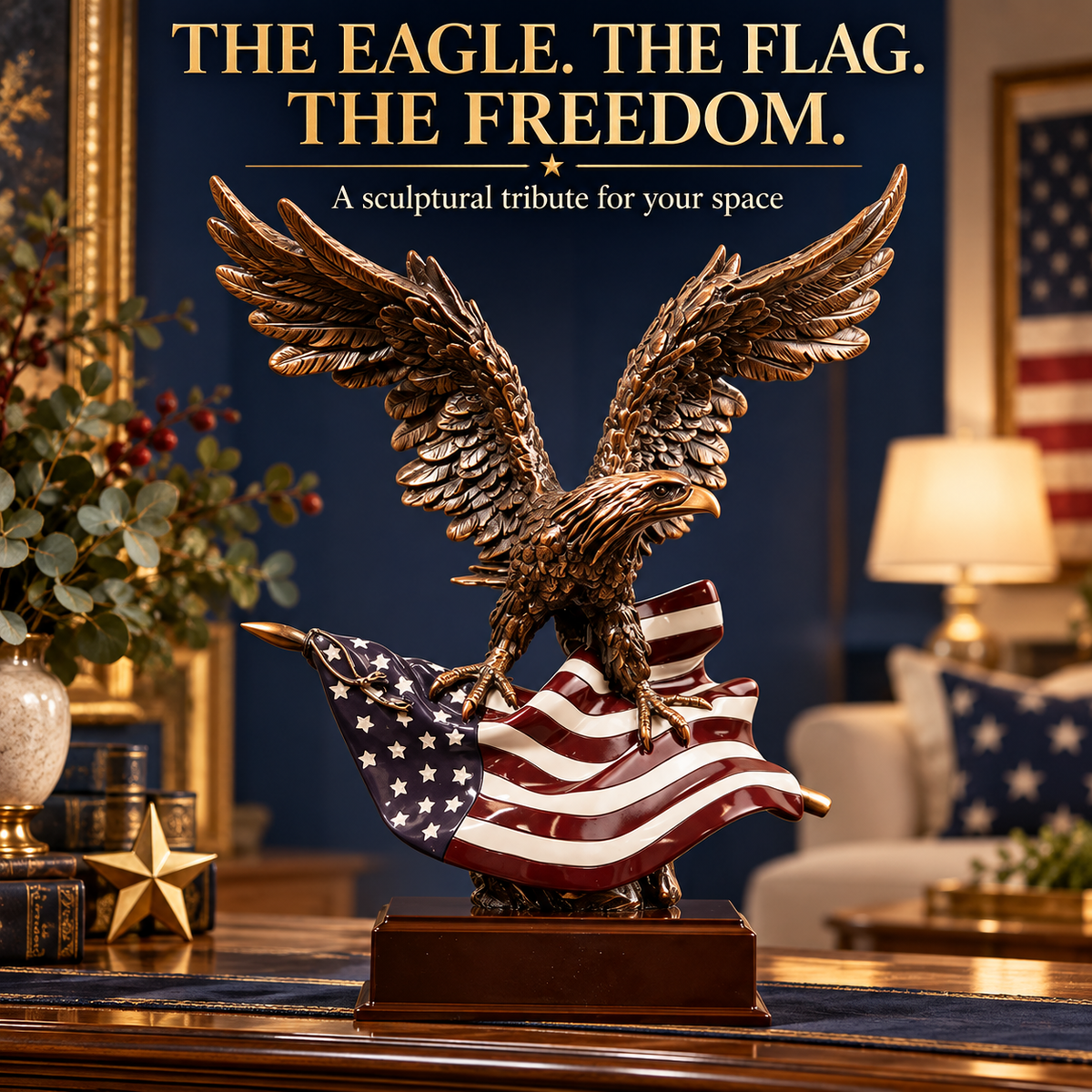 Wings of Liberty™ – American Eagle & Flag Sculpture 🦅🇺🇸