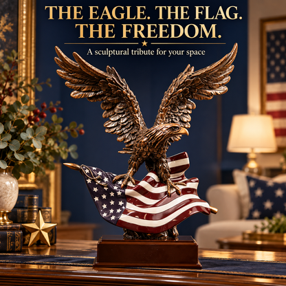 Wings of Liberty™ – American Eagle & Flag Sculpture 🦅🇺🇸