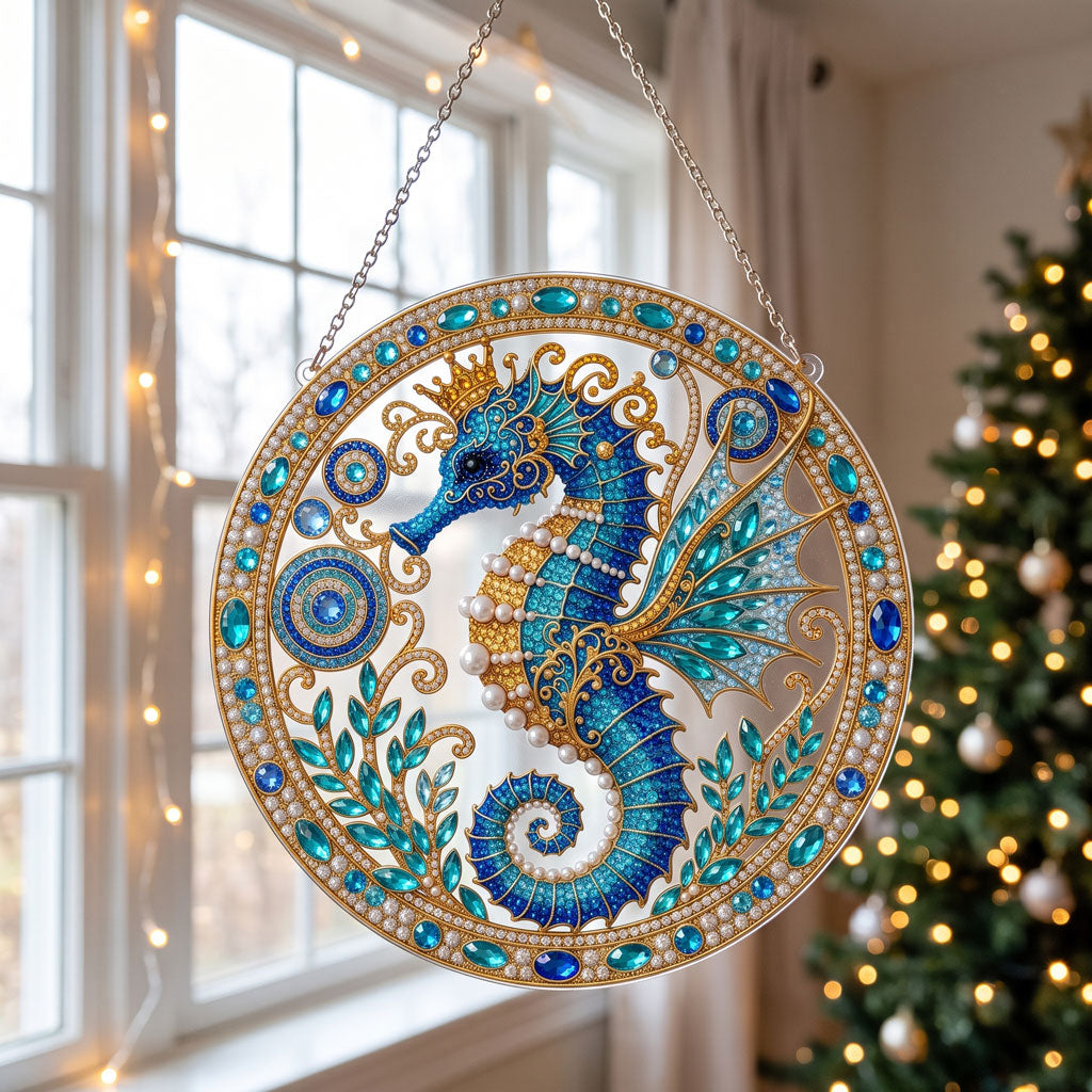Ocean Seahorse Diamond Art Hanging Ornament Kit