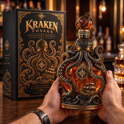 🔥LAST DAY 49% OFF -🐙kraken Voyage Octopus Whiskey Decanter | Gothic Nautical Bar Centerpiece