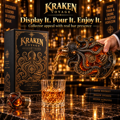 🔥LAST DAY 49% OFF -🐙kraken Voyage Octopus Whiskey Decanter | Gothic Nautical Bar Centerpiece