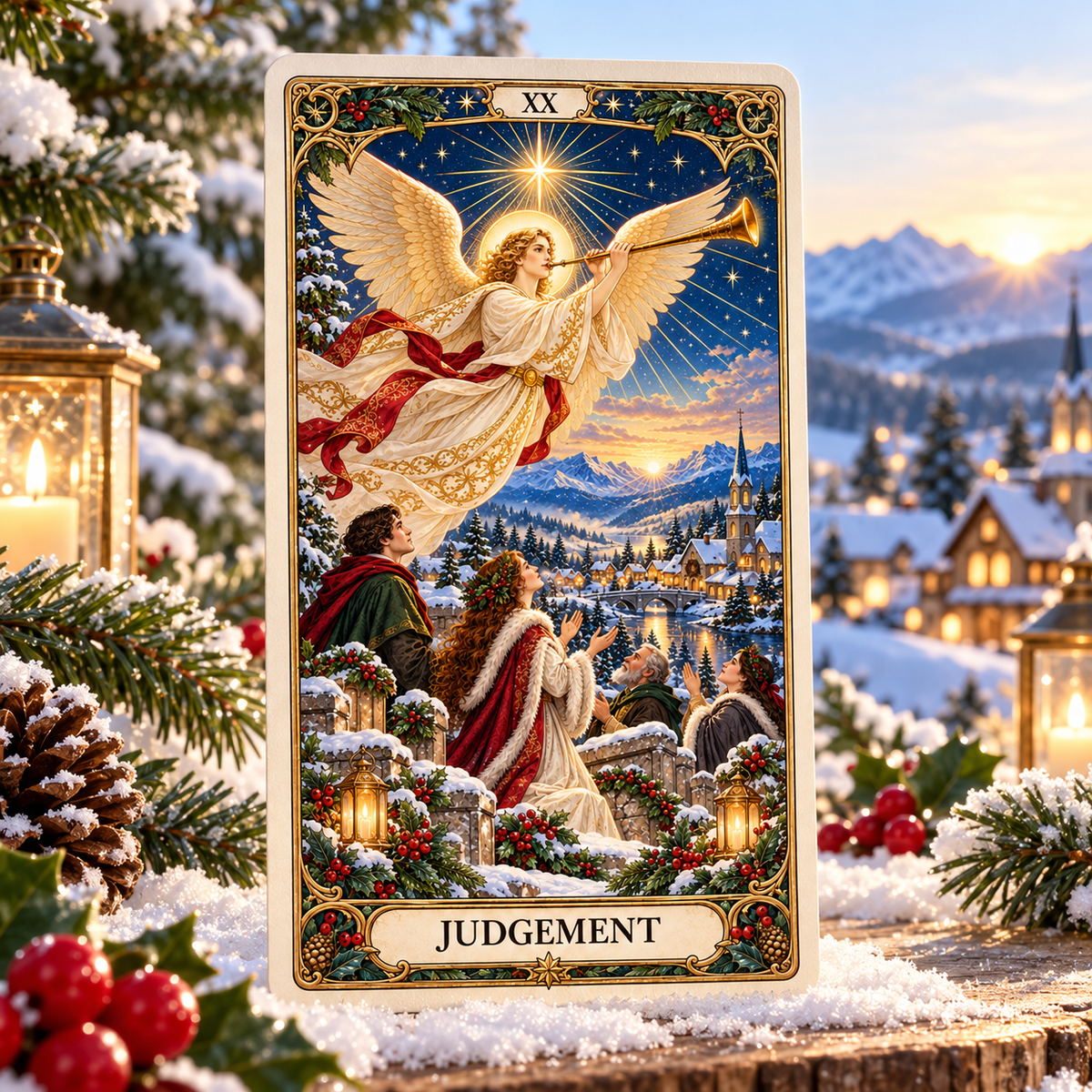 Christmas Sale 49% OFF🎉-🔮Christmas Tarot Deck – 78 Festive Cards with Guidebook & 12-Day Reflection Guide