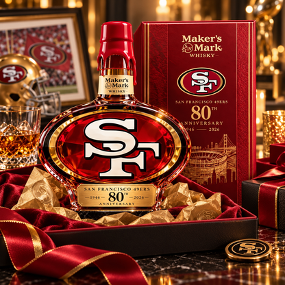 🔥San Francisco 49ers 80th Anniversary Collector Whiskey Bottle – 1946–2026 Commemorative Edition