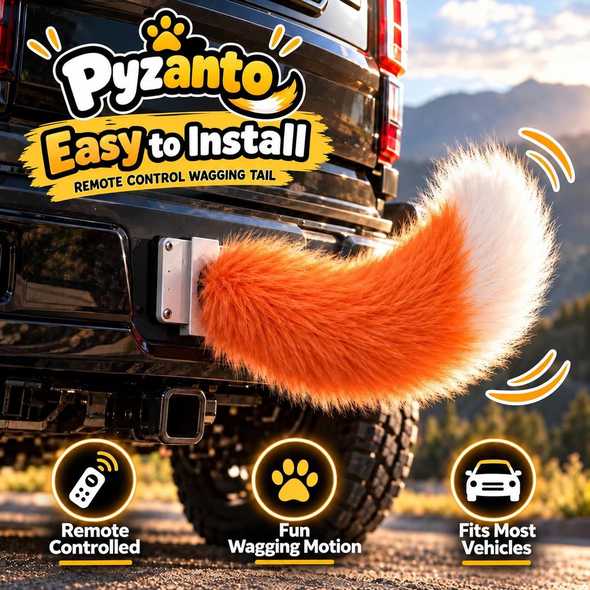 😂 Remote Control Wagging Car Tail ✨ Your Car Can Wag Its Tail Too!