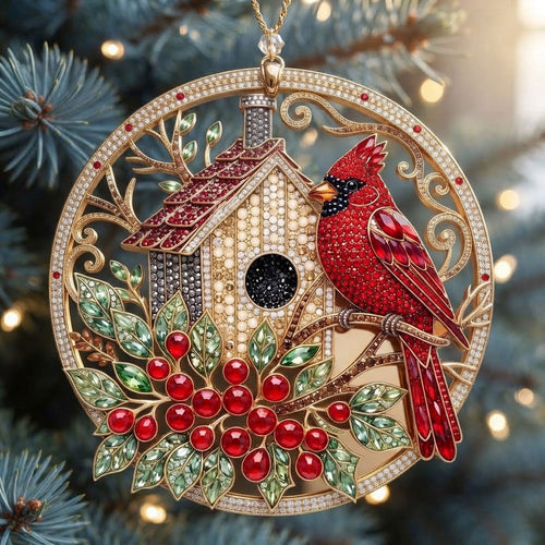 Christmas Cardinal Birdhouse WN2210004CL Christmas Ornament