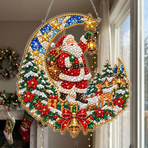 Santa Moon Diamond Art Hanging Ornament Kit