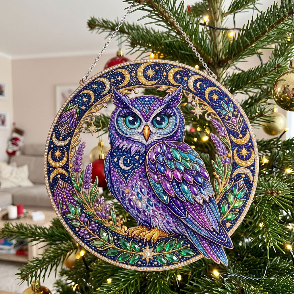 Mystic Moon Owl Diamond Art Hanging Ornament Kit