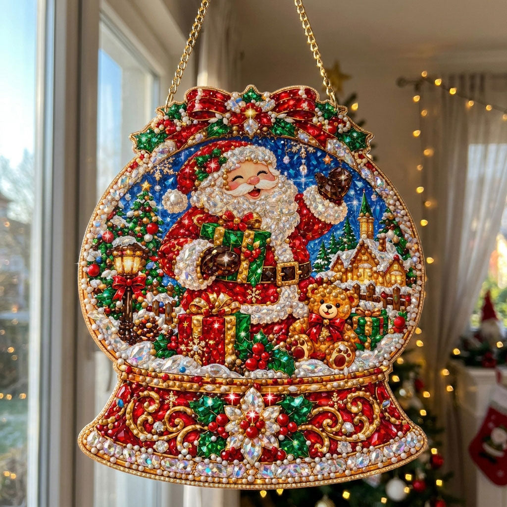 Santa Snow Globe Diamond Art Hanging Ornament Kit