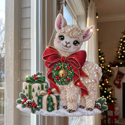 Christmas Gift Llama Diamond Art Ornament Kit – Sparkling DIY Winter Window Decor