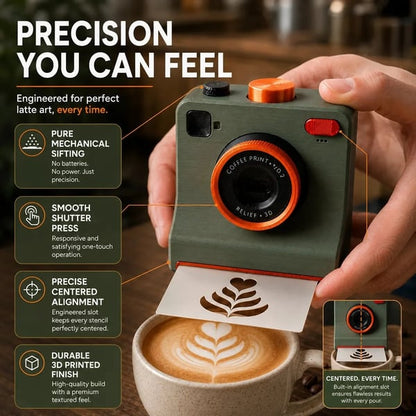 ☕Hot Sale 50% OFF📸 One-Touch Latte Art Camera – 3D Coffee Stencil Printer Kit for Custom Drink Designs ✨