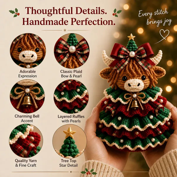 🎄Crochet Animal Christmas Tree DIY Kit – Stitch a Little Christmas Magic（Material kit (not finished product)