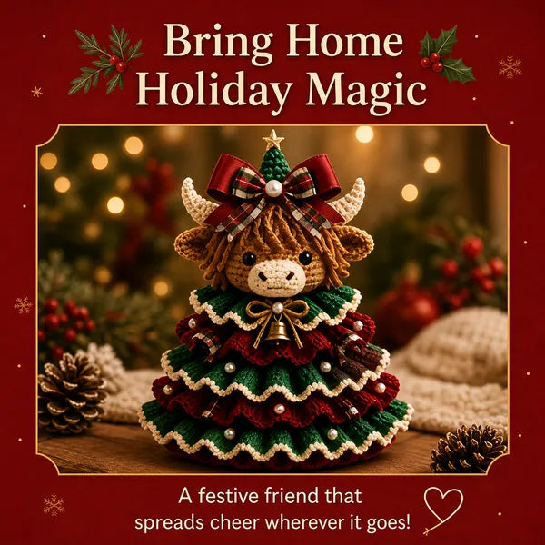 🎄Crochet Animal Christmas Tree DIY Kit – Stitch a Little Christmas Magic（Material kit (not finished product)