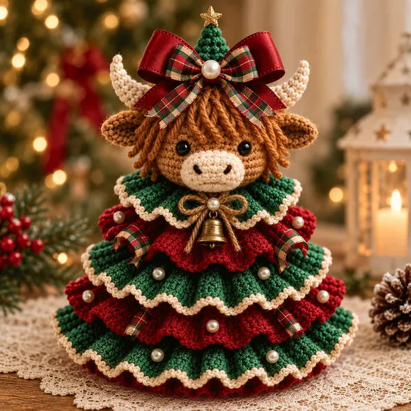 🎄Crochet Animal Christmas Tree DIY Kit – Stitch a Little Christmas Magic（Material kit (not finished product)