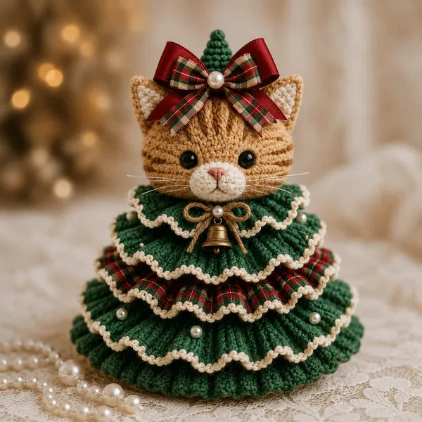 🎄Crochet Animal Christmas Tree DIY Kit – Stitch a Little Christmas Magic（Material kit (not finished product)