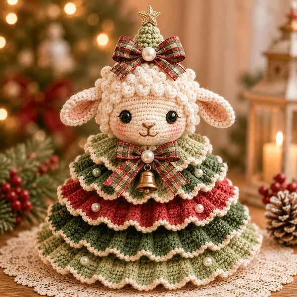 🎄Crochet Animal Christmas Tree DIY Kit – Stitch a Little Christmas Magic（Material kit (not finished product)
