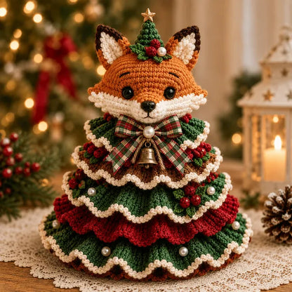🎄Crochet Animal Christmas Tree DIY Kit – Stitch a Little Christmas Magic（Material kit (not finished product)