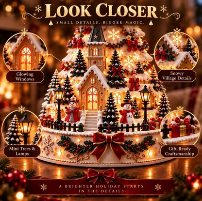 🔥 LAST DAY 49% OFF⭐🎄 Christmas Village Tree Tabletop Decor With Projector