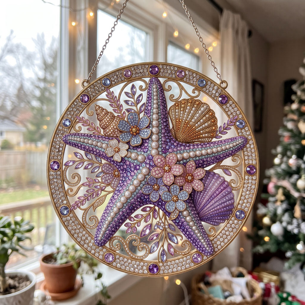 Purple Starfish Diamond Art Hanging Ornament Kit