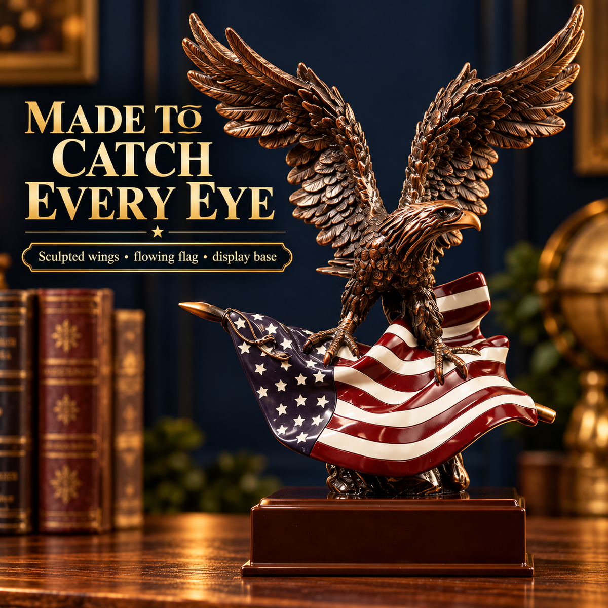 Wings of Liberty™ – American Eagle & Flag Sculpture 🦅🇺🇸