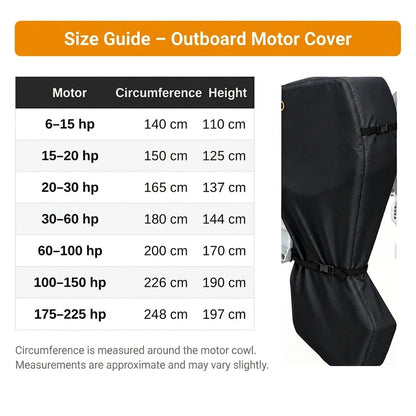 🚤 420D Oxford Outboard Motor Cover – Full Protection from Rain, Snow and UV Damage with a Tool-Free Fit 🛡️