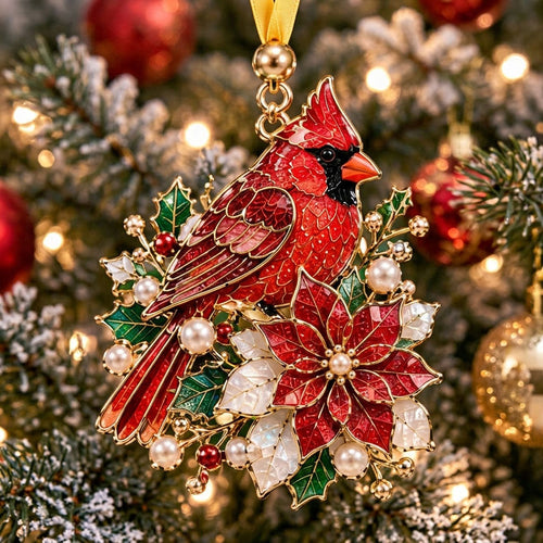 Cardinal Red Poinsettia XR2210009CL Christmas Ornament