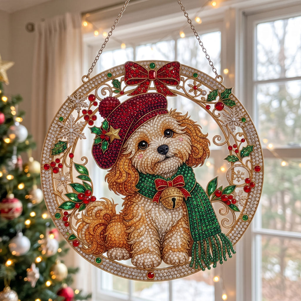 Christmas Puppy Wreath Diamond Art Hanging Ornament Kit