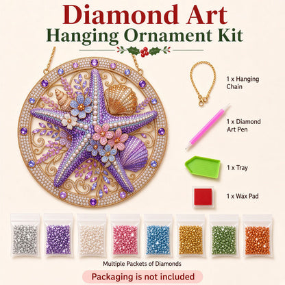 Purple Starfish Diamond Art Hanging Ornament Kit