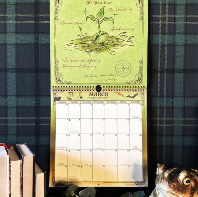 Coordinating wall calendar detail