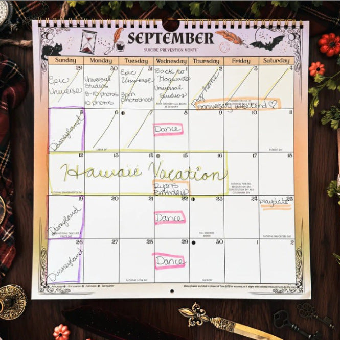 Coordinating wall calendar September page