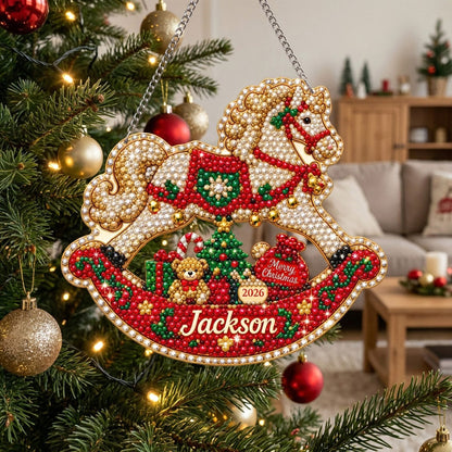 Personalized Baby Rocking Horse Diamond Art Hanging Ornament Kit