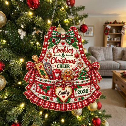 Personalized Holiday Baking Apron Diamond Art Hanging Ornament Kit