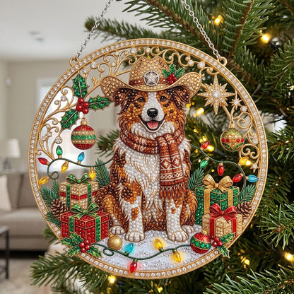 Christmas Cowboy Dog Diamond Art Ornament Kit – Sparkling DIY Western Holiday Decor