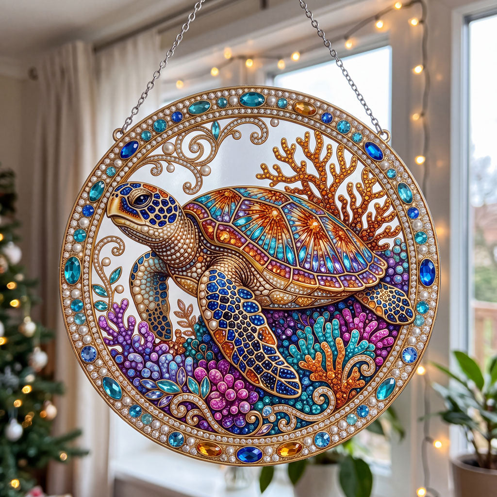 Colorful Sea Turtle Diamond Art Hanging Ornament Kit