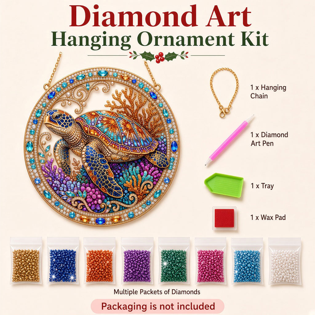 Colorful Sea Turtle Diamond Art Hanging Ornament Kit
