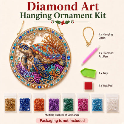 Colorful Sea Turtle Diamond Art Hanging Ornament Kit