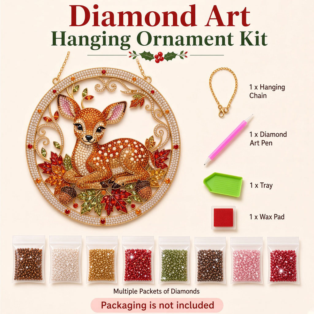 Autumn Baby Deer Diamond Art Hanging Ornament Kit