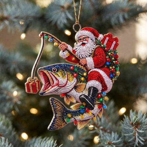 Santa Fishing Adventure WN2210014CL Christmas Ornament