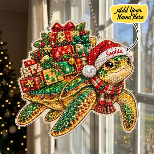 Personalized Christmas Sea Turtle Diamond Art Hanging Ornament Kit