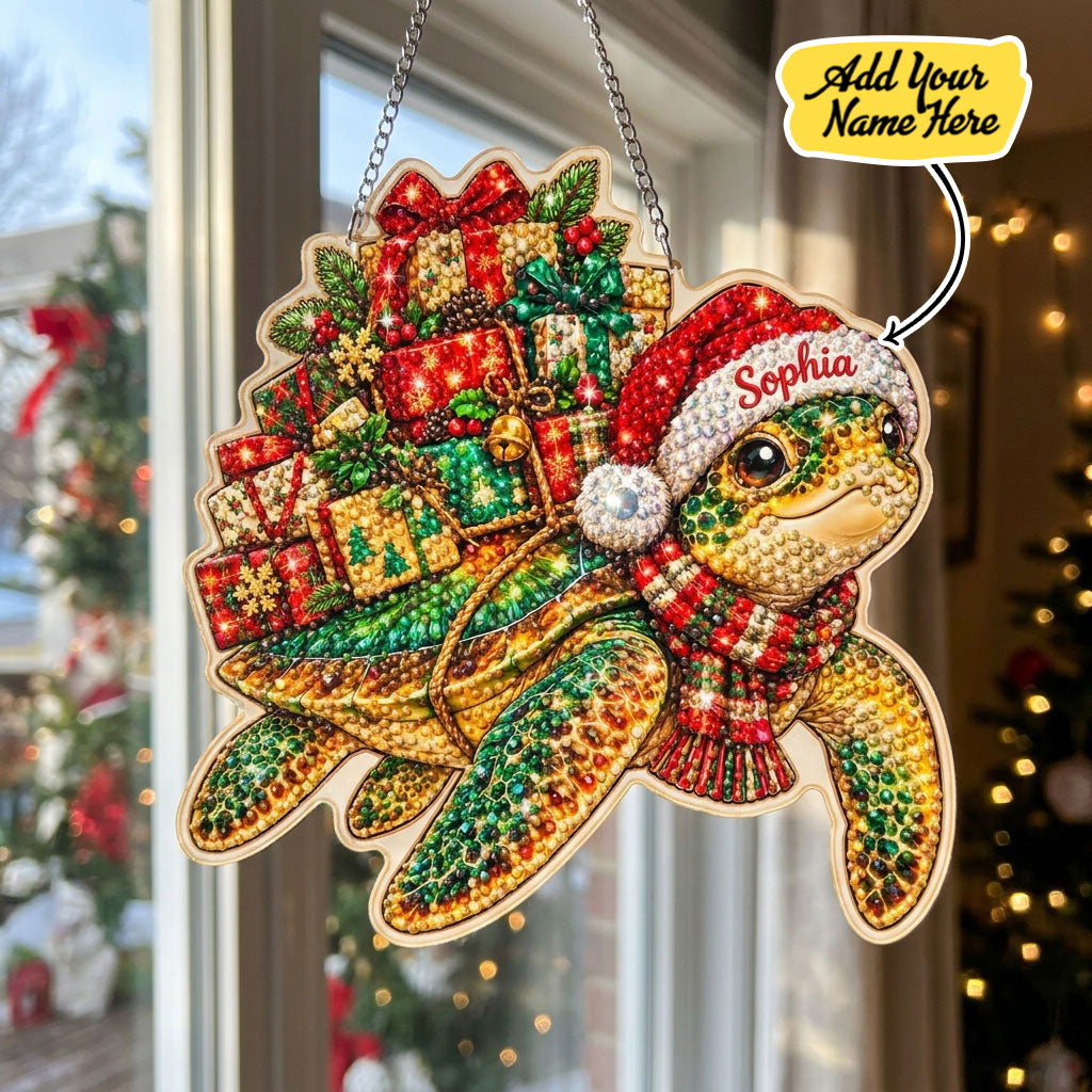 Personalized Christmas Sea Turtle Diamond Art Hanging Ornament Kit