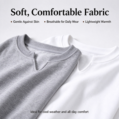Women’s Solid-color Small V-neck pullover sweatshirt for autumn/winter 🧥