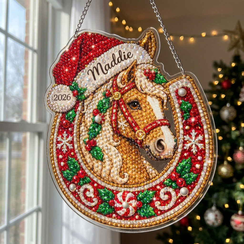 Personalized Gingerbread Horse Diamond Art Hanging Ornament Kit