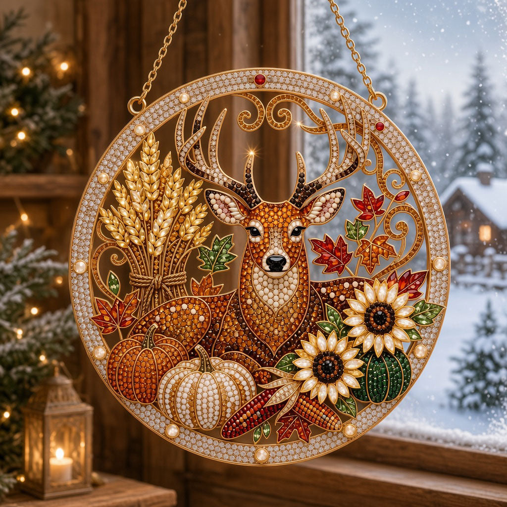 Autumn Harvest Deer Diamond Art Hanging Ornament Kit