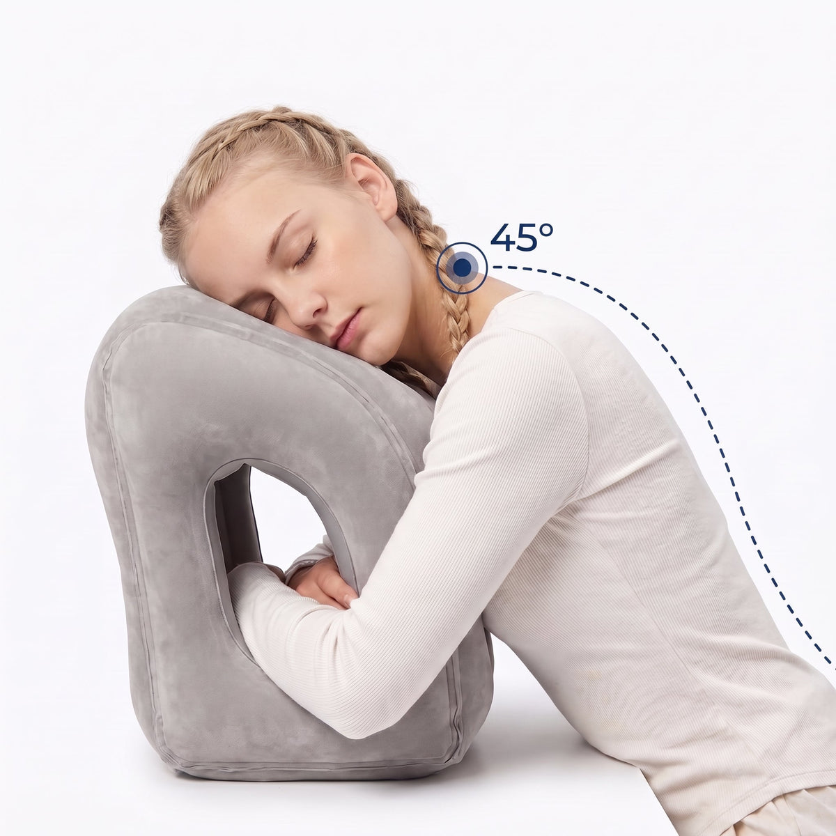 ✈️ Travel Nap Pillow – Inflatable Airplane Pillow for Long Flights