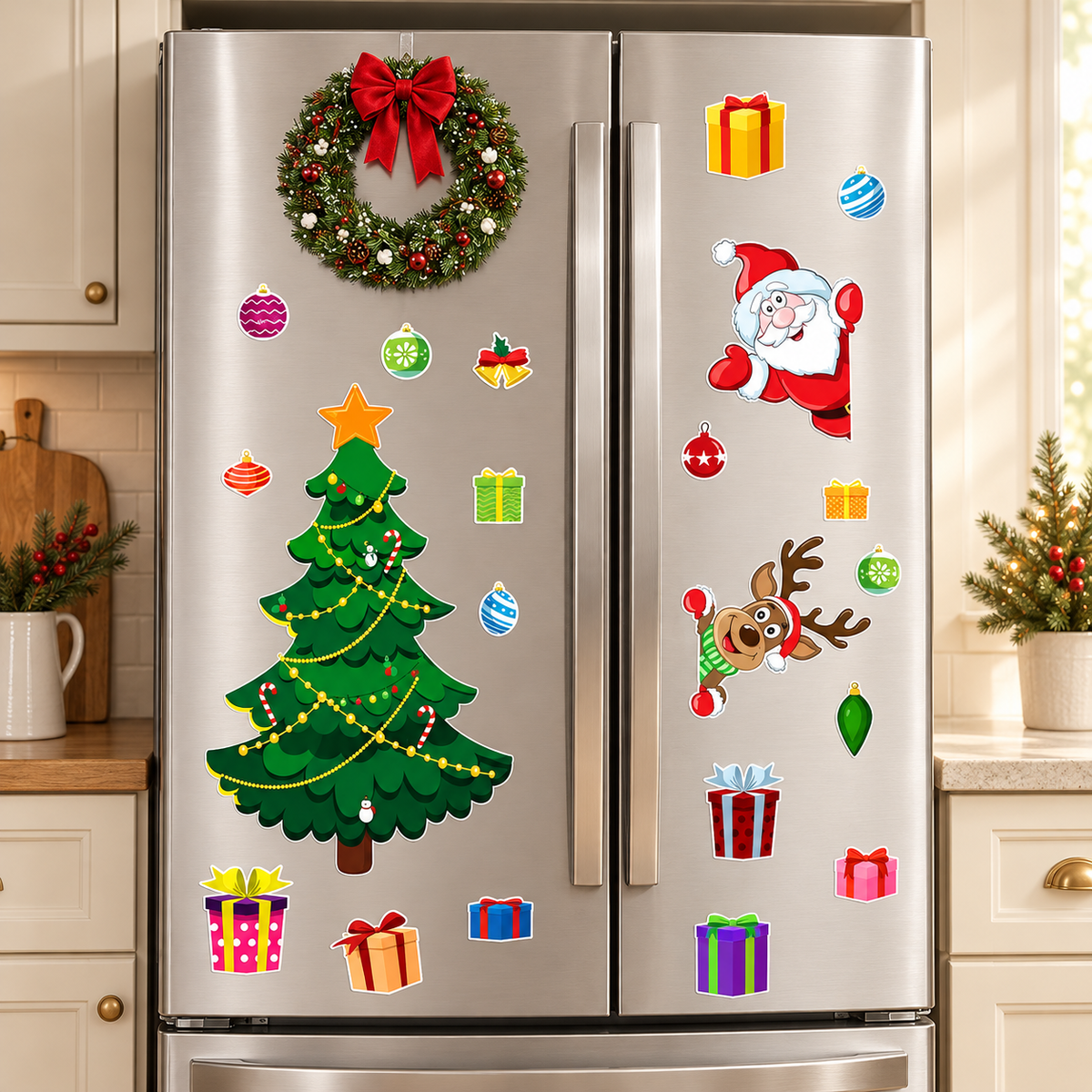 Christmas Refrigerator Magnets Fridge Decorations Set