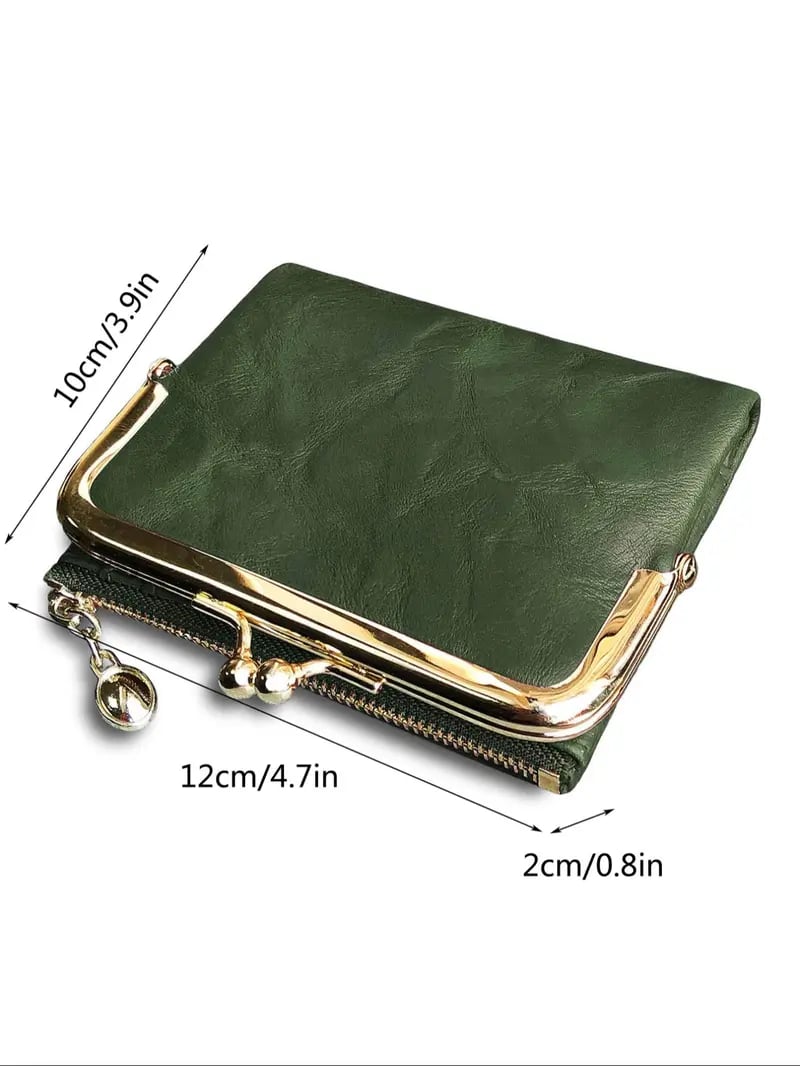 Women's Fashionable Solid Color Kiss Lock Wallet, Casual Versatile Coin Purse for Daily Used, Trendy All-match & Exquisite Wallet for Birthday Gift，Suitable for Thanksgiving, Christmas, and men's gift giving