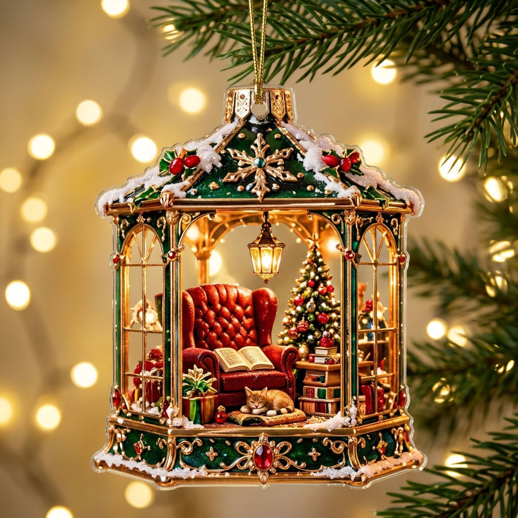 Cozy Christmas Reading Nook XR1710006CL Christmas Ornament